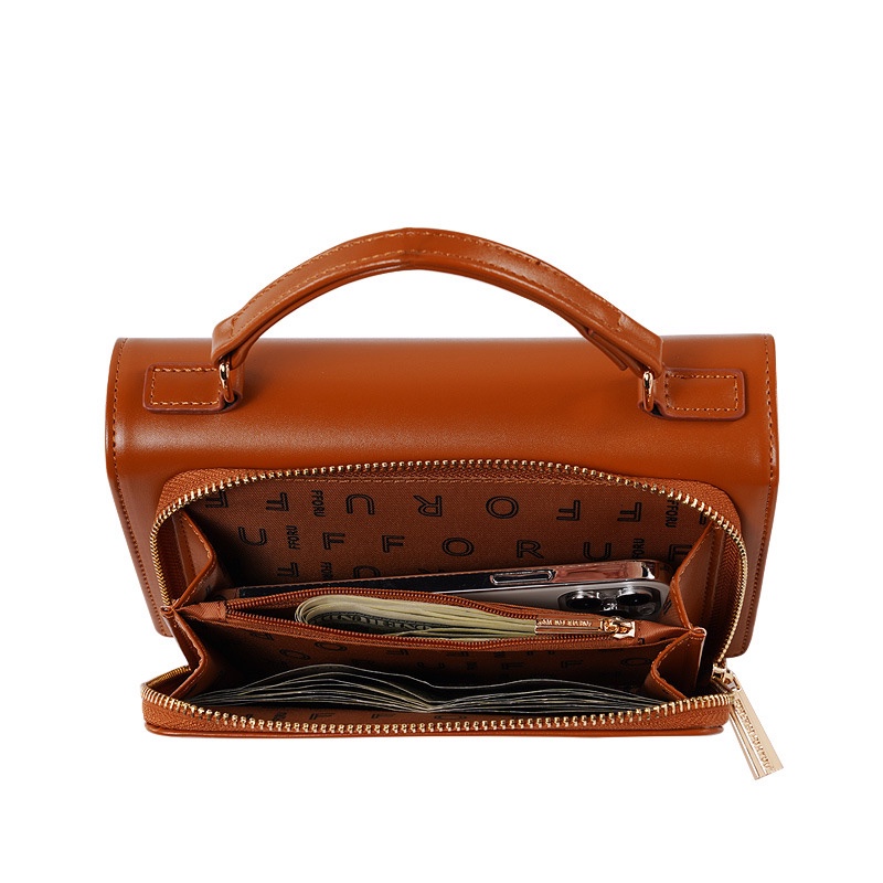 Túi Đeo Chéo Hình Vuông Nhỏ Có Khóa Kim Loại Thời Trang Cho Nữ