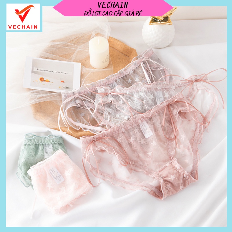 Quần Lót Ren Nữ Sexy Họa Tiết Sao Cao Cấp Xuyên Thấu Gợi Cảm Mềm Mại Kháng Khuẩn - R25