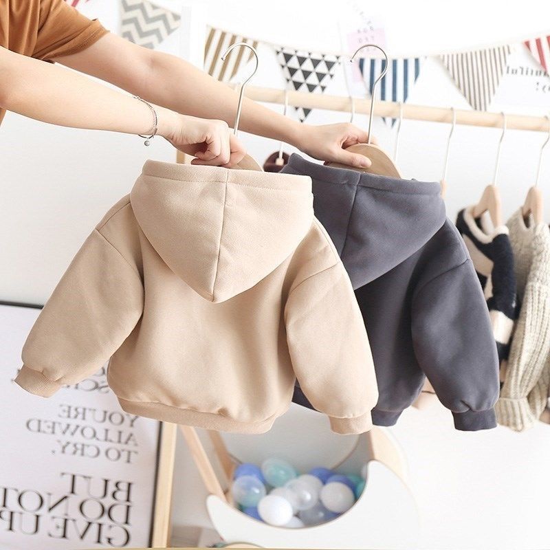 Áo Hoodie Dày Dặn Giữ Ấm Thời Trang Thu Đông Phong Cách Hàn Quốc Cho Bé Trai