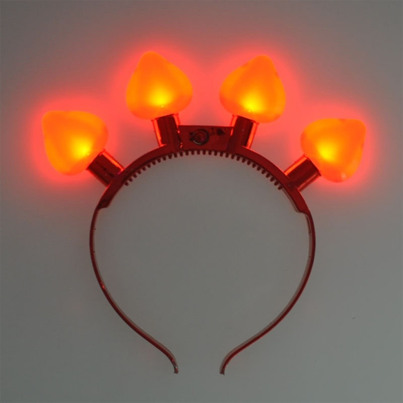 Flgo Băng Đô Cài Tóc Hình Trái Tim Đỏ Có Đèn LED Phát Sáng Trong Đêm Valentine