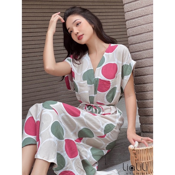 Đầm linen hoạ tiết - Thiết kế từ 𝐋𝐢𝐚𝐥𝐢𝐥𝐢