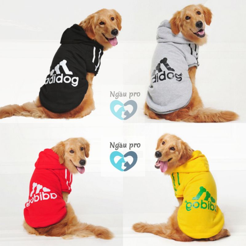 Áo cho chó size to đến 45Kg phong cách thể thao ADIDOG mùa thu đông - Bộ quần áo cho chó lớn chất nỉ mũ trùm đầu ấm áp