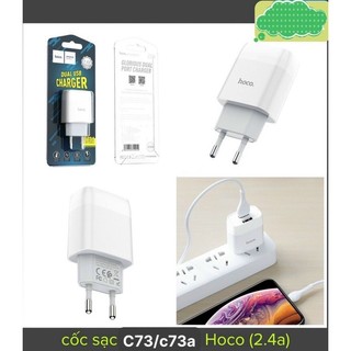 Cốc sạc nhanh hoco c73a, sạc nhanh 2.4a, 2 cổng usb
