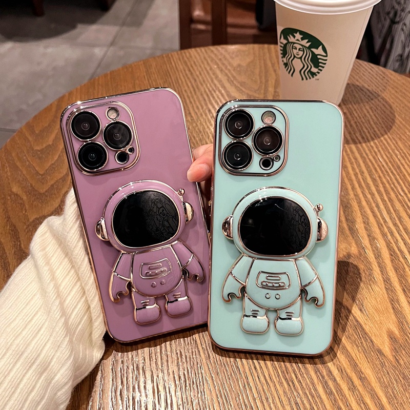 Ốp lưng Samsung A34 A32 A31 A23 A22 A20S A10 A10S 4G 5G SamsungA34 SamsungA32 SamsungA31 SamsungA23 SamsungA22 SamsungA10 SamsungA10S SamsungA20S Plating Astronaut Multifunction Popsocket Soft Case