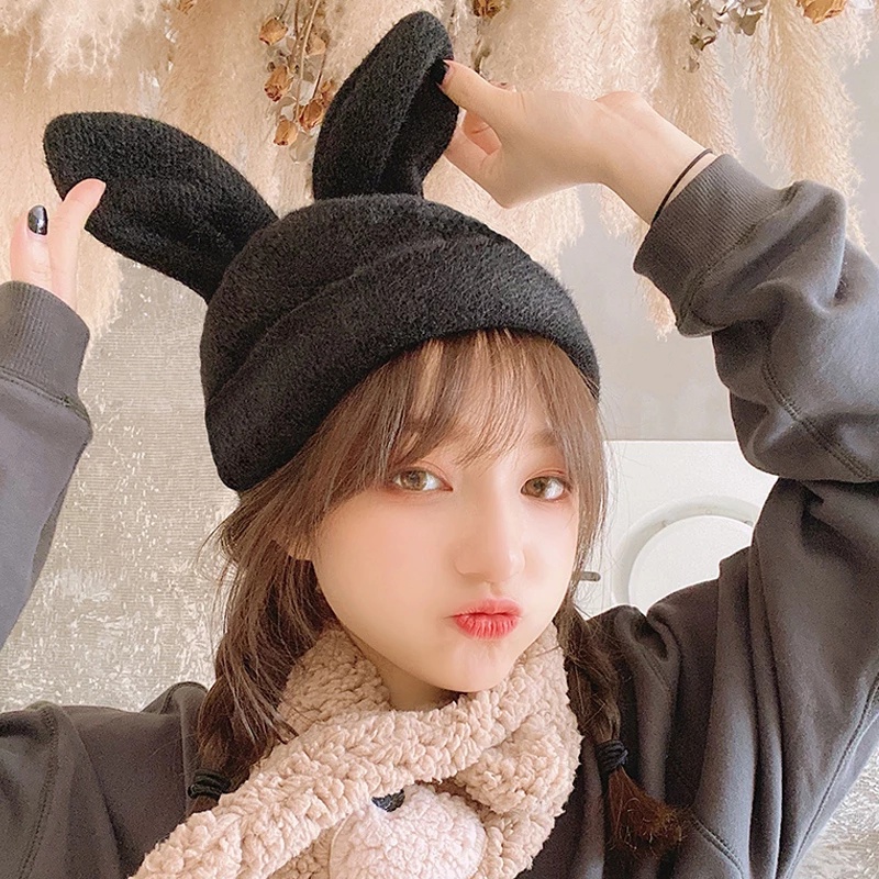 Nón Len Tai Thỏ Dễ Thương Xinh Xắn Cao Cấp