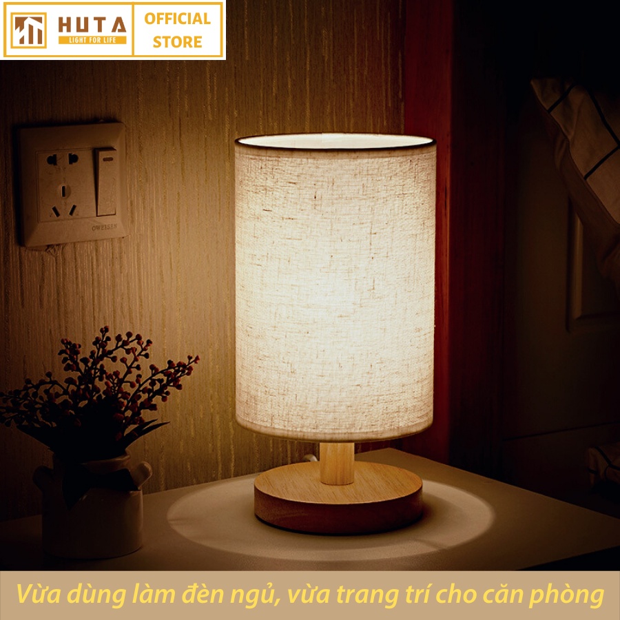 Đèn Ngủ Để Bàn Gỗ Decor Phòng Ngủ HUTA LIGHT FOR LIFE G1 Trang Trí Vintage , Điều Chỉnh Độ Sáng,Đầu Cắm Điện 2 Chấu 220V | BigBuy360 - bigbuy360.vn