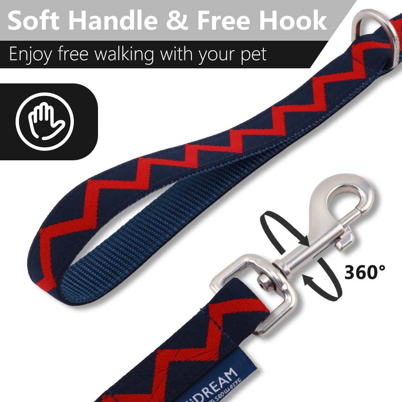 HamshMoc Dây Dắt Thú Cưng Đi Dạo Bằng Nylon Hai Lớp Họa Tiết Jacquard Và Móc Chống Rối Chịu Được Sức Nặng 2 Cái