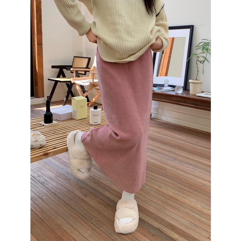 Chân váy xếp ly  chân váy dài đầm nữ Chân Váy Dài Dáng Chữ A Lưng Cao Chất Liệu Da Lộn Thời Trang Thu Đông 2022 Mới Cho Nữ