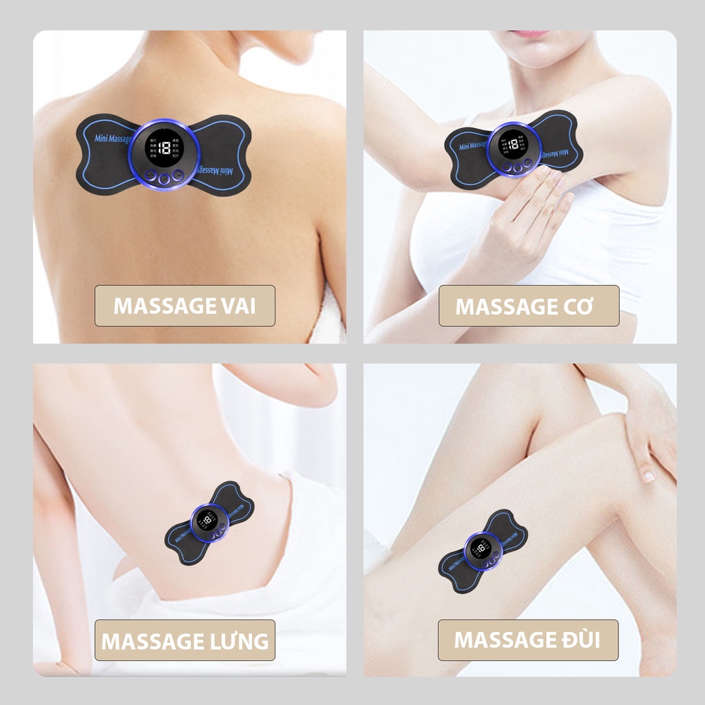 MÁY MASSAGE XUNG ĐIỆN GIẢM ĐAU NHỨC CỔ VAI GÁY TIỆN ÍCH,DỤNG CỤ MÁT XA TRỊ LIỆU NHỨC MỎI TOÀN THÂN THÔNG MINH