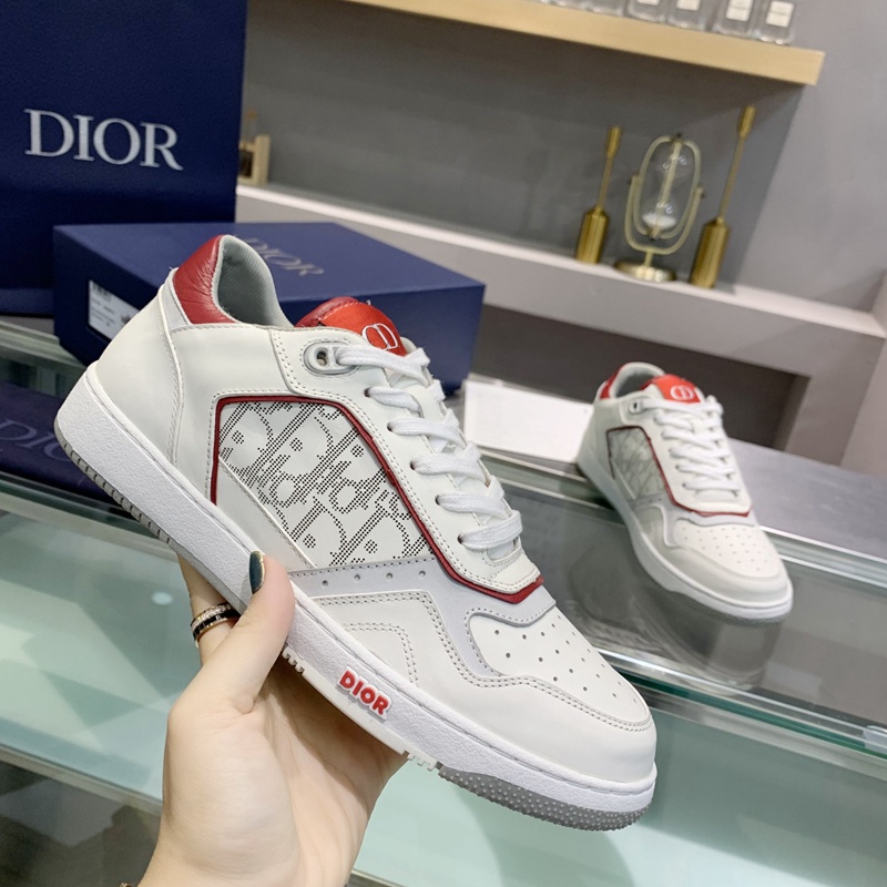 Giày Thể Thao DIOR Da Thật Cổ Thấp Đế Bằng Buộc Dây Cá Tính Cho Cặp Đôi