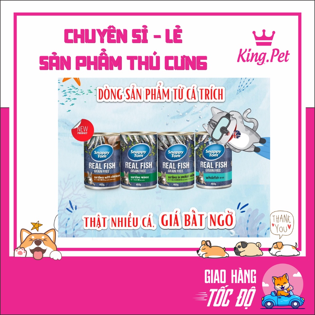Pate Snappy tom dòng pate Cá Trích lon 400g