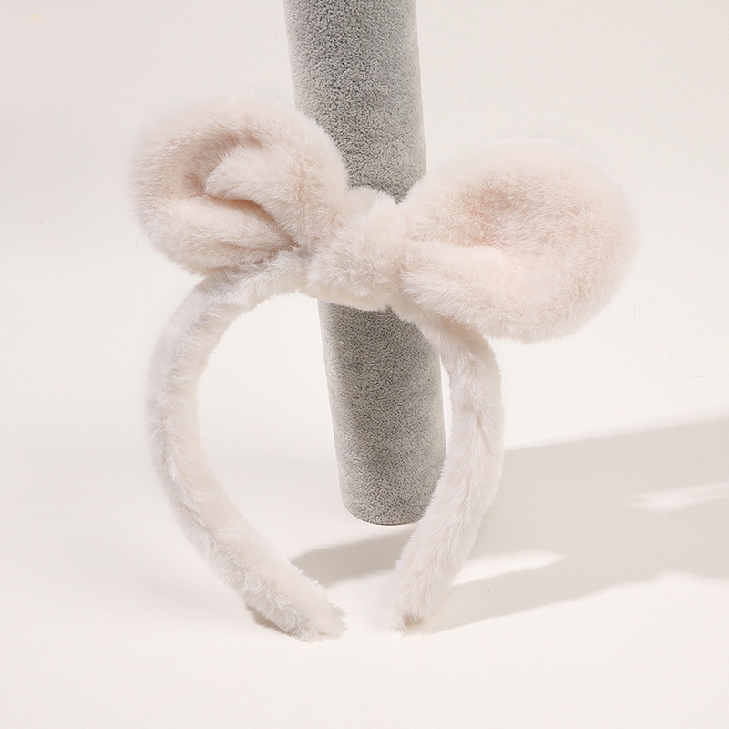 1 Băng Đô Lông Nhung Mềm Mại Màu Trơn Thời Trang Dùng Rửa Mặt / Trang Điểm DIY