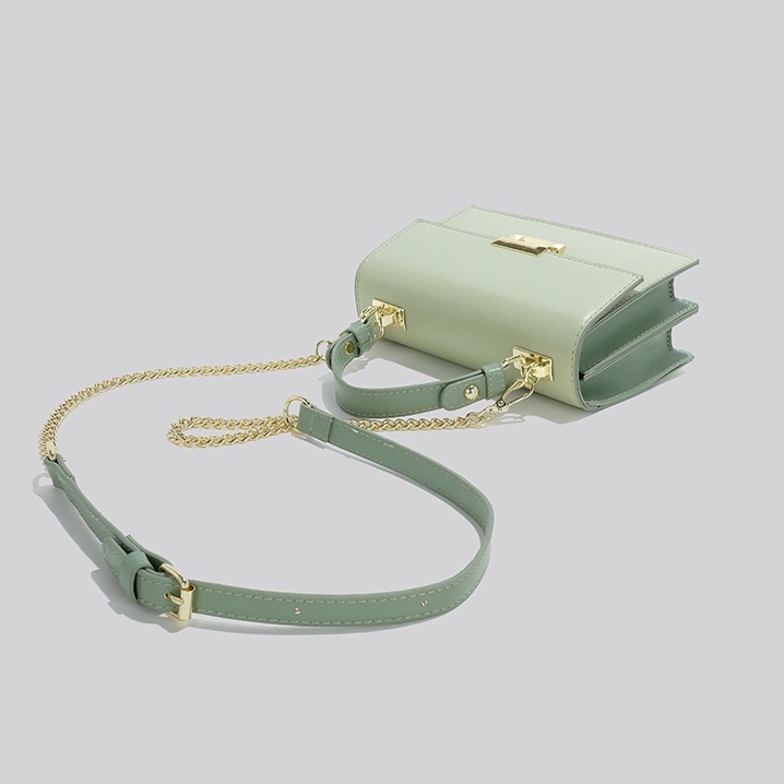 🌸Hàng Order🌸 Túi Xách Nữ CEEKAY Da Trơn Nắp Gập Khoá Gài Quai Da Phối Xích Sang Chảnh Nữ Tính 🌸 Hàng Quảng Châu