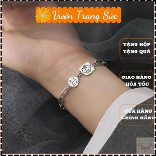 Lắc tay titan mạ bạc S925 - Vòng tay mạ bạc S925 Prince nam nữ hoặc couple siêu sang Vườn Trang Sức