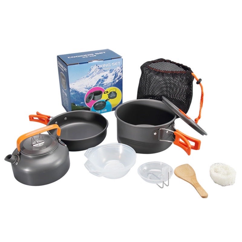 BỘ NỒI NẤU ĂN DÃ NGOẠI XẾP GỌN TIỆN DỤNG 2-3 NGƯỜI
