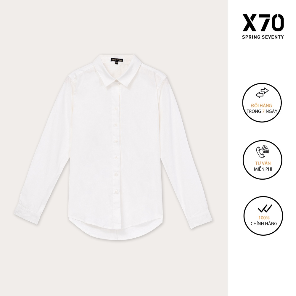 Áo Sơ Mi Linen Nữ Tay Dài Trơn Thiết Kế Thời Trang X70 - 01620001