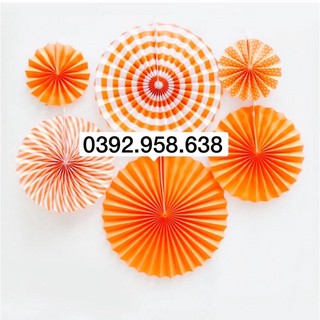 Set 6 Quạt Giấy gấp sẵn- Bộ 6 quạt sinh Nhật, trang trí lễ Tết, siêu thị,lớp học, điện máy