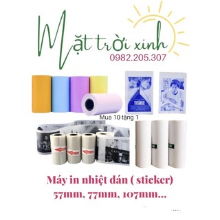 Giấy in nhiệt màu trắng dán / giấy màu dán 🎁tặng 1cuộn khi mua 10cuộn💚 MẶT TRỜI XINH ☀️