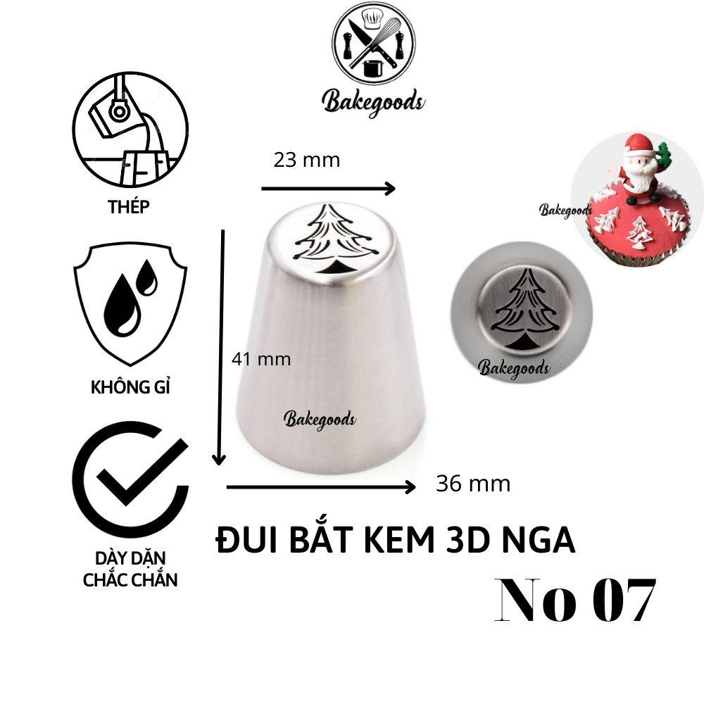 Đui Bắt Kem 3D Nga Noel, đuôi bắt hoa 3D Nga hình giáng sinh dùng trang trí bánh sinh nhật, bánh quy, cupcake (No 07)