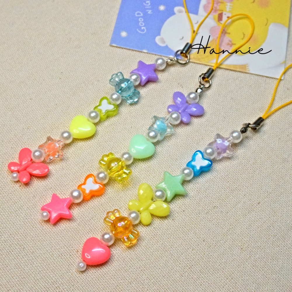 (Nhiều mẫu) Móc khóa cầu vồng rainbow charm nhựa đất sét handmade - Dây treo điện thoại móc khóa túi xách balo