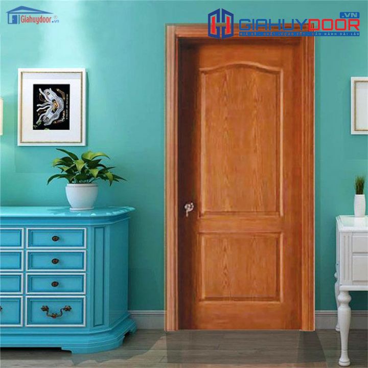 1m2 Cửa Gỗ HDF VENEER GHD HDF VENEER 2A OAK2 Có Tính Thẩm Mĩ Cao Gồm Khung Cửa, Cánh Cửa Và Nẹp