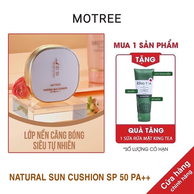 (Tặng SRM/tẩy trang) Cushion Lựu Sâm Motree Chống Nắng