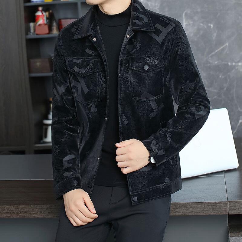 Áo khoác da nam cao cấp phong cách Hàn Quốc, Hàng Quảng Châu AD003