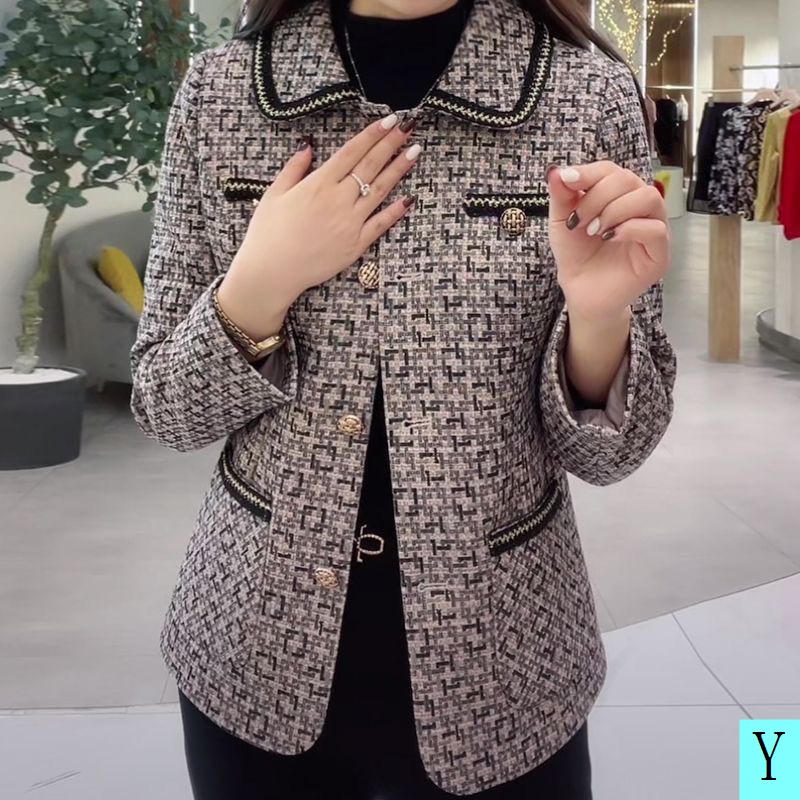 Áo Khoác Cardigan Dáng Ngắn Thời Trang Mùa Thu Cho Nữ Trung Niên