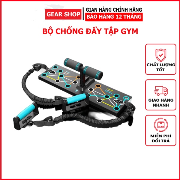 Bảng tập hít đất, chống đẩy đa năng 3 trong 1 kiểu dáng mới (Gập bụng + dây kéo tay)