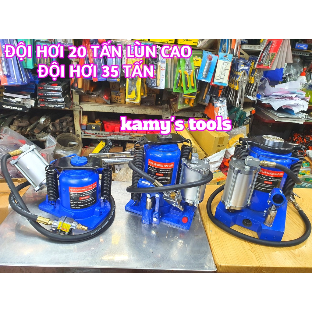 Kích Con Đội Thủy Lực Dùng Hơi 20 Tấn Và 35 Tấn Đế Dày