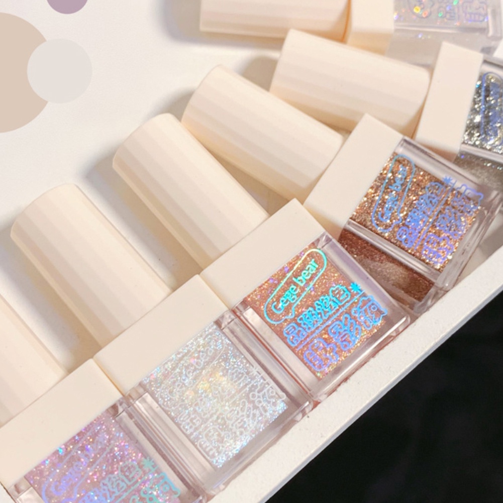 Phấn Mắt Dạng Lỏng Gege Bear Màu Lấp Lánh Chống Thấm Nước Trang Điểm Bắt Sáng Cho Nữ PK Kobeleen