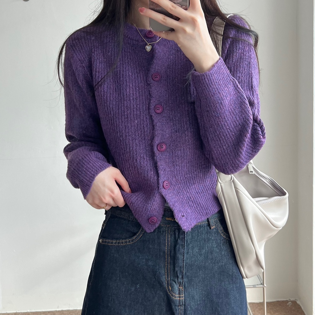 Áo len cardigan round Hàn Quốc cao cấp