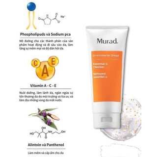 Set Sữa rửa mặt và tinh chất dưỡng Murad Environment Shield Essential-C Cleanse & Rapid Dark Spot Correcting Serum