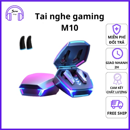 Tai nghe không dây bluetooth Gaming M10 âm trầm đầy đủ Chống ồn chủ động HiFi Stereo bản Quốc Tế