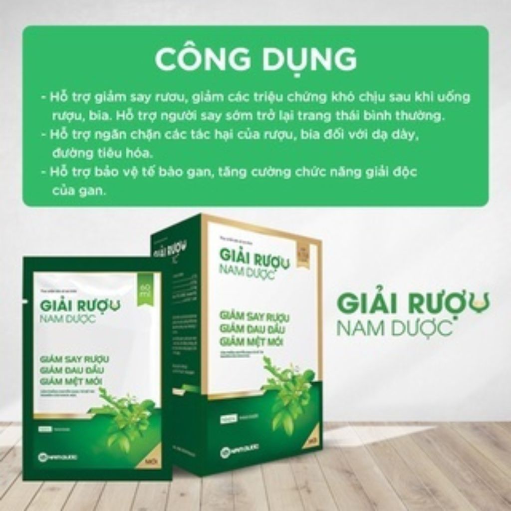 [Combo 3 hộp] Nước giải rượu Nam Dược hộp 6 túi x 60ml