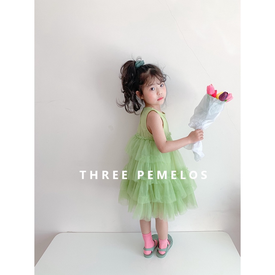 Váy Công Chúa Xanh Voan Bồng Xinh Xắn Cho Bé Gái 8-20kg