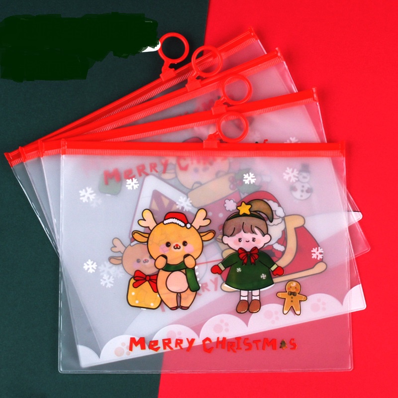 Túi Zip Noel Đựng Bút⭐ đồ dùng quà tặng học tập cho các con trong mùa giáng sinh