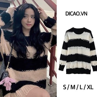 ÁO LEN SỌC DÀI RÁCH TAY DÀI [ Hàng Có Sẵn Ship Liền Hoả Tốc ]