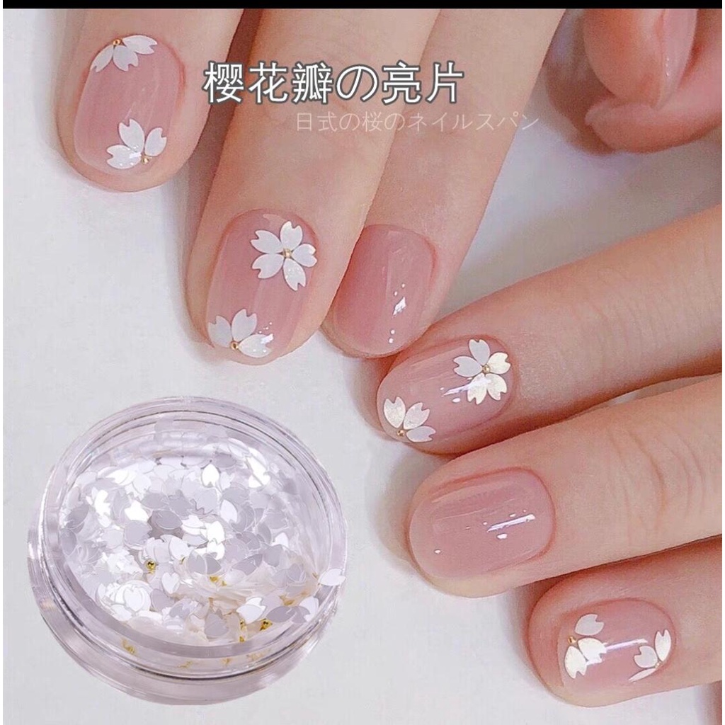 charm cánh hoa hoa bi làm nail mix hũ trang trí nail - manh219