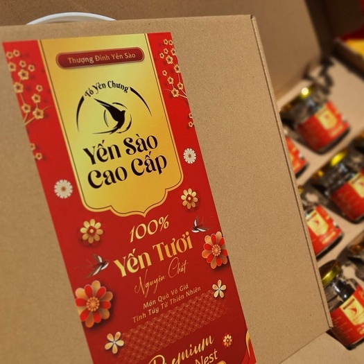Hộp đựng 10 hủ yến chưng cao cấp (hộp nâu)