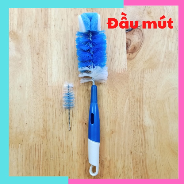 Cây súc bình sữa, cây rửa bình sữa, kèm cây cọ rửa núm vú cho bé