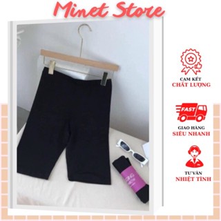 Quần legging lửng nữ Minet nâng mông co dãn 4 chiều, quần legging ngố thái cạp chun siêu mịn mặc ở nhà tập gym yoga Q003