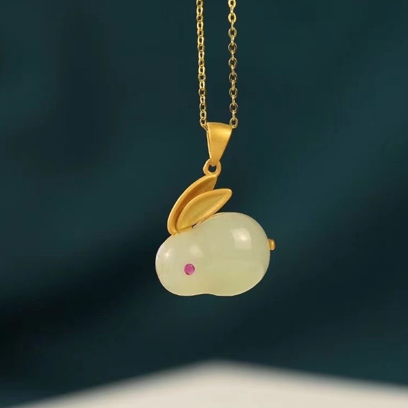 Set Nhẫn Và Vòng cổ Mặt Hình Thỏ Dễ Thương