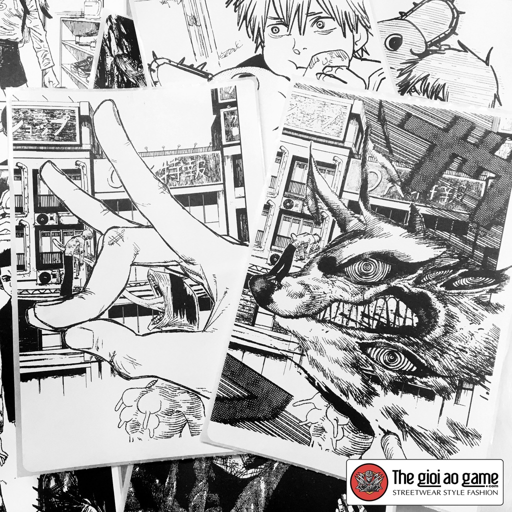 Giấy dán tường anime manga chainsaw man thợ săn quỷ poster chainsaw man dán tường decor phòng cực đẹp ANM02