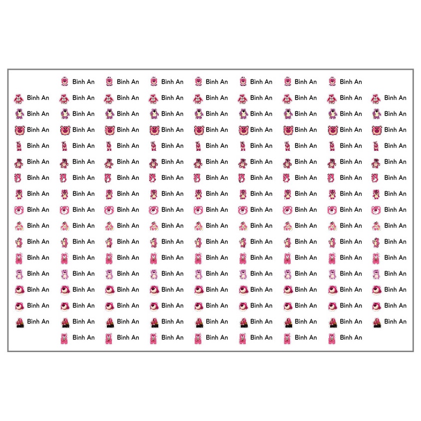 Sticker, In sticker tên bé, dán đồ dùng học tập, dán bút, thước..v..v.. in tên theo yêu cầu của bạn