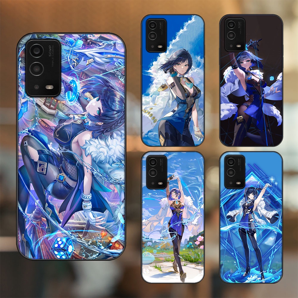 Ốp lưng Oppo A55 4G, A55 5G viền đen in hình Yelan Genshin Impact