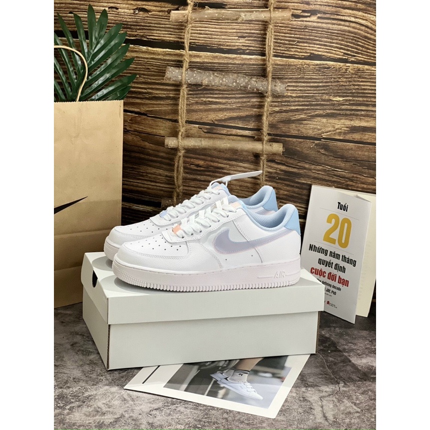 Giày sneaker Air force 1 Grey Pavy Tale  - Giày _Nike Xám NỈ Air Force 1, AF1 Bản chuẩn đẹp fullbox