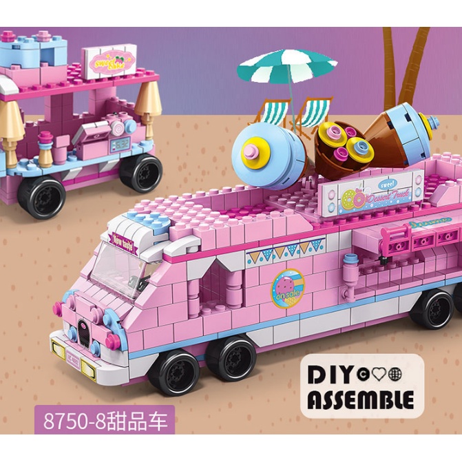 Bộ Đồ Chơi Xếp Hình, Lắp Ghép 1000 Chi Tiết- 6 Trong 1: Xe Cảnh Sát, Xe Cứu Hỏa, Xe Cứu Thương, Xe Xây Dựng, Tàu Sân Bay