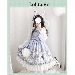 Váy lolita xanh phối nơ dễ thương - video tự quay