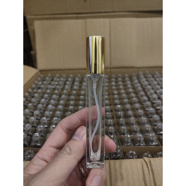 Chai/lọ thủy tinh chiết nước hoa Vuông-Tròn rỗng 10ml